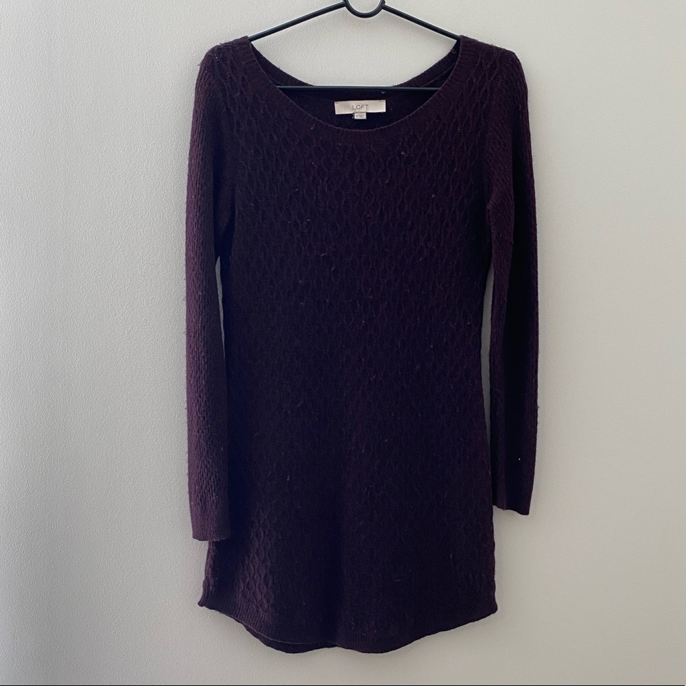Purple LOFT Long Sleeve Sweater Dress